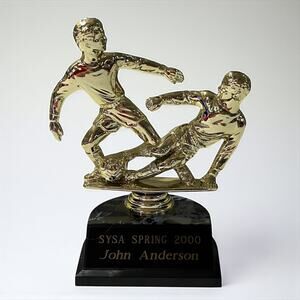 2000 soccer two boys kicking ball Trophy